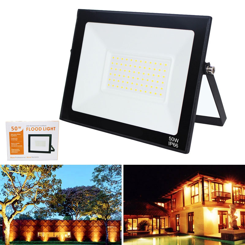 LED Flood Light Outdoor, Super Bright Outside Floodlights, IP66 Waterproof Exterior Security Light, 5000K Daylight White Durable Outdoor Lighting for Yard Lawn