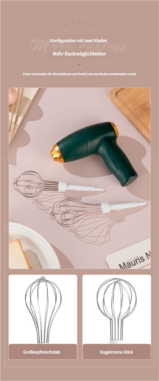 New Electric Egg Beater, Handheld Cream Whipper for Home Use, Flour Blender, Small Wireless Egg Beater