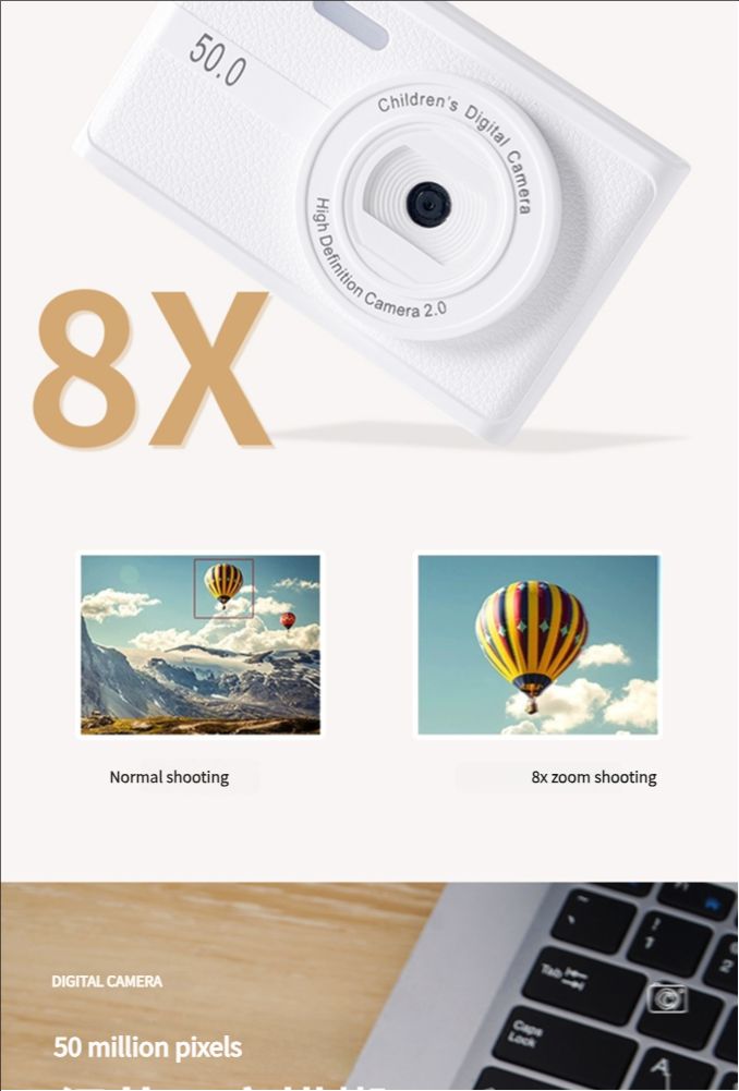 New CCD Digital Camera, Student and Children's Selfie Recorder, Portable Card Camera