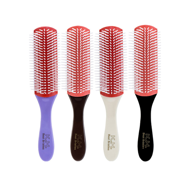 Free Flow Wide Spaced Pins 9 Row Hair Styling Brush - 3-in-1 Styling Tool for Creating Volume, Detangling Thick Hair and Defining Curls
