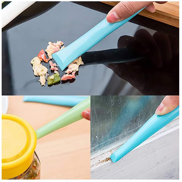 Cleaning Scraper Tool Kitchen Plastic Scraper Multipurpose Stiff Grill Scraper Scratch Free Cleaning Tool Can Opener Sticker Scraper Label Remover Gum Scraper Bottle Opener – 3 PCS