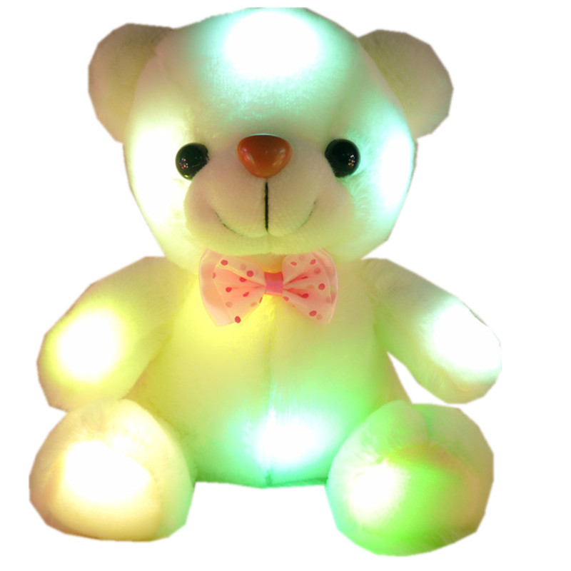 Heim velvet colorful Teddy doll children's gift luminous bear plush toy doll