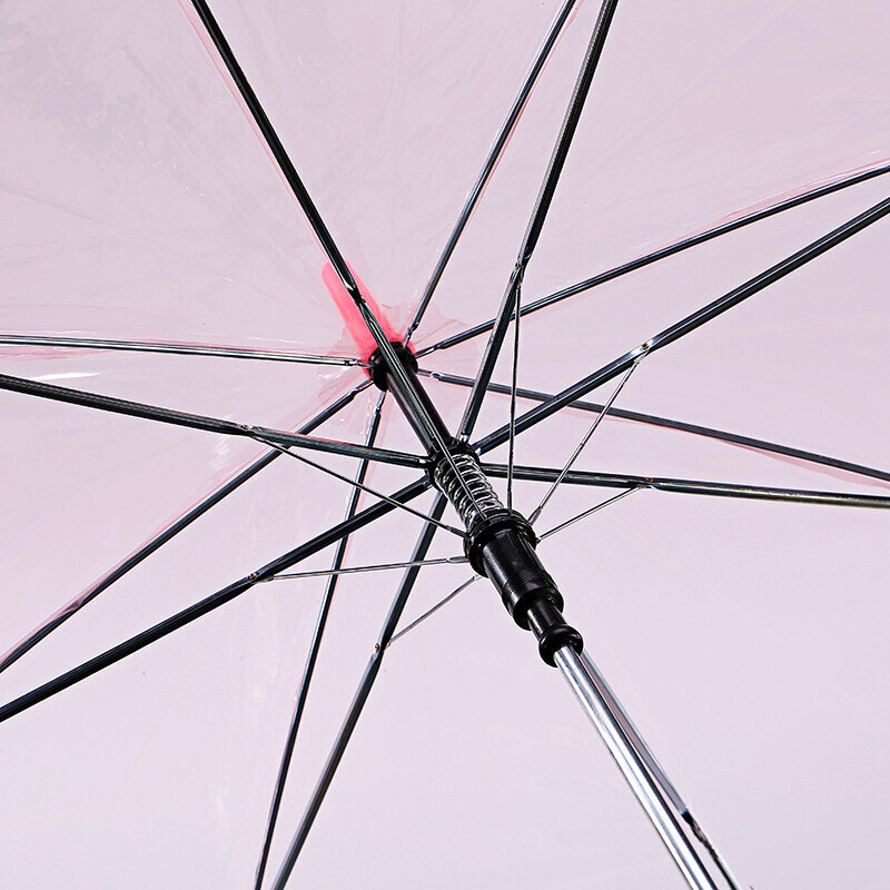 AKAKD Su Chao Korean version of the new creative umbrella pvc color red transparent umbrella fashion sunshade blocking wind umbrella straight rod long handle sunshade umbrella
