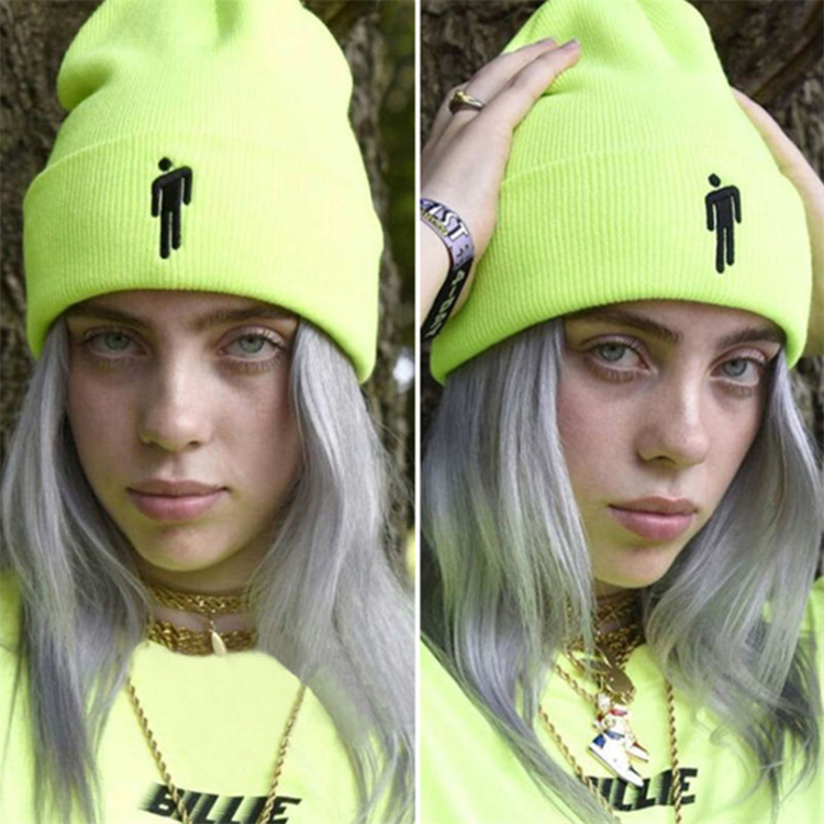 Billie Eilish European and American Popular Hip-Hop Knit Hat Men's and Women's Woolen Hats Clothing Shoes and Bag Matching