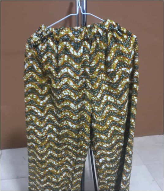 Style Pants Elastic Waist Soft Print Fabric Trousers
