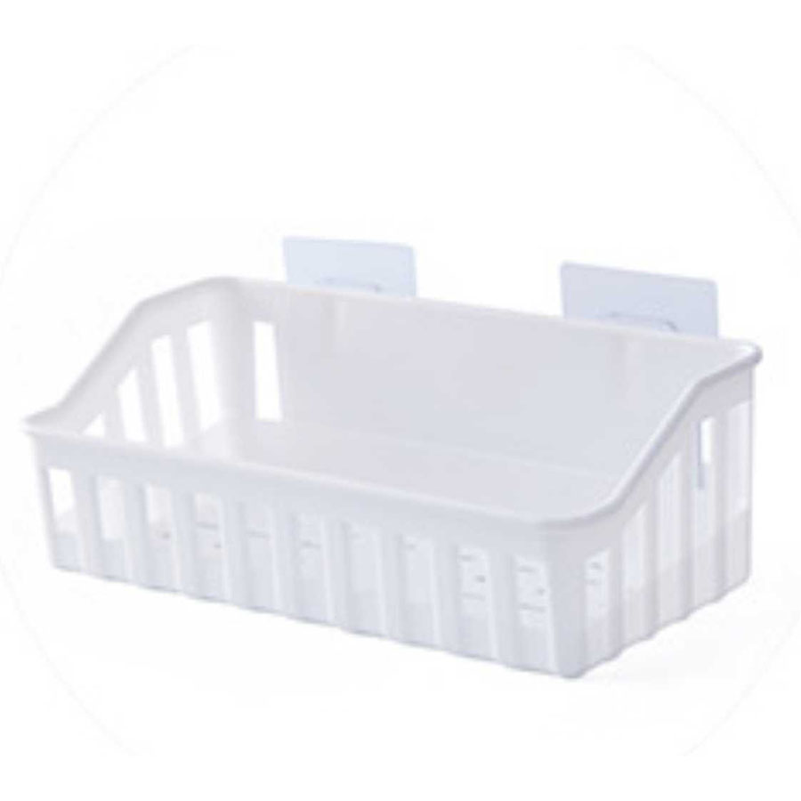 Non-Marking Plastic Wall-Mounted Storage Basket, Toilet Storage Rack,Kitchen Storage Rack,Kitchen Organizer No-hole bathroom shelves kitchen plastic wall mounted toilet restroom organizer corner shelf 19.5cm*12cm*7.5cm