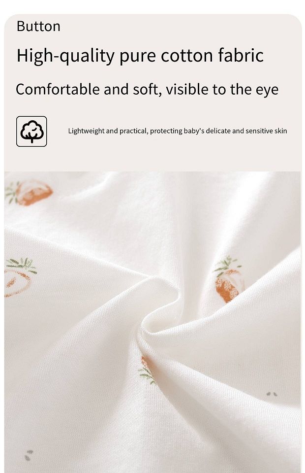 Newborn Ice Ceramic Cotton Kimono Top, No Bone Stitching Baby Half-Back Shirt, Breathable Wrap-Around Top with Magic Tape, Double Belly Protection, 52-59cm