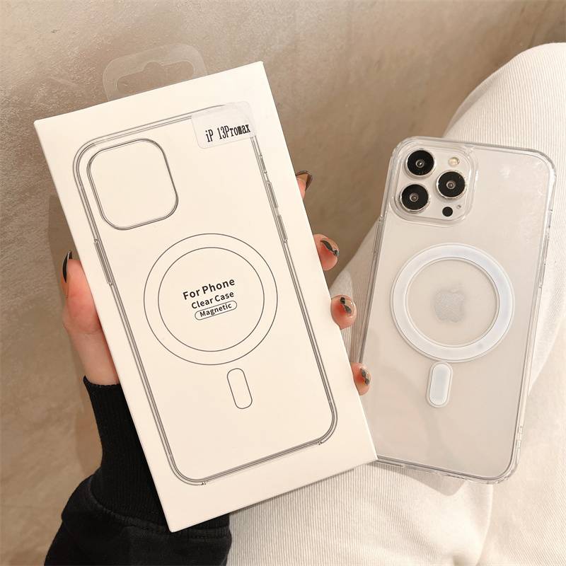 Original Clear For Magsafe Magnetic Wireless Charging Animation Case For iPhone 14 13 12 11 Plus Mini Pro Max X XS XR 7 8 Cover