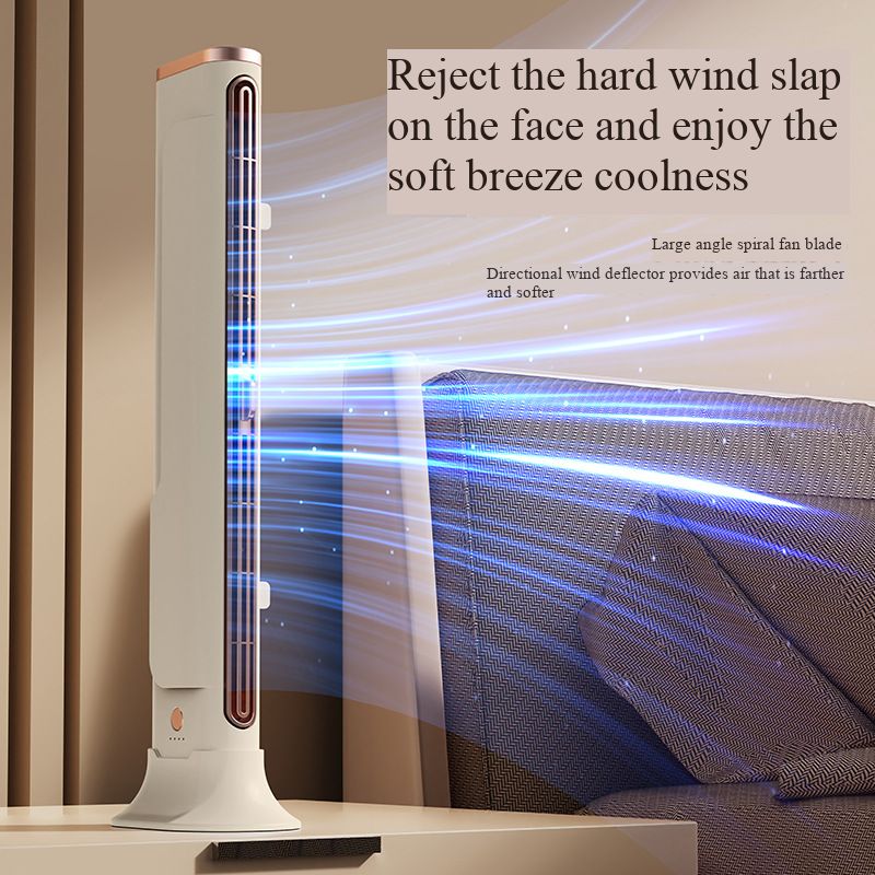 New Bladeless Tower Fan USB Rechargeable, Vertical & Horizontal Dual Use Standing Floor Fan, Ultra Quiet Portable Cooling Fan Safe for Baby Bedroom Home Indoor Living Room Office