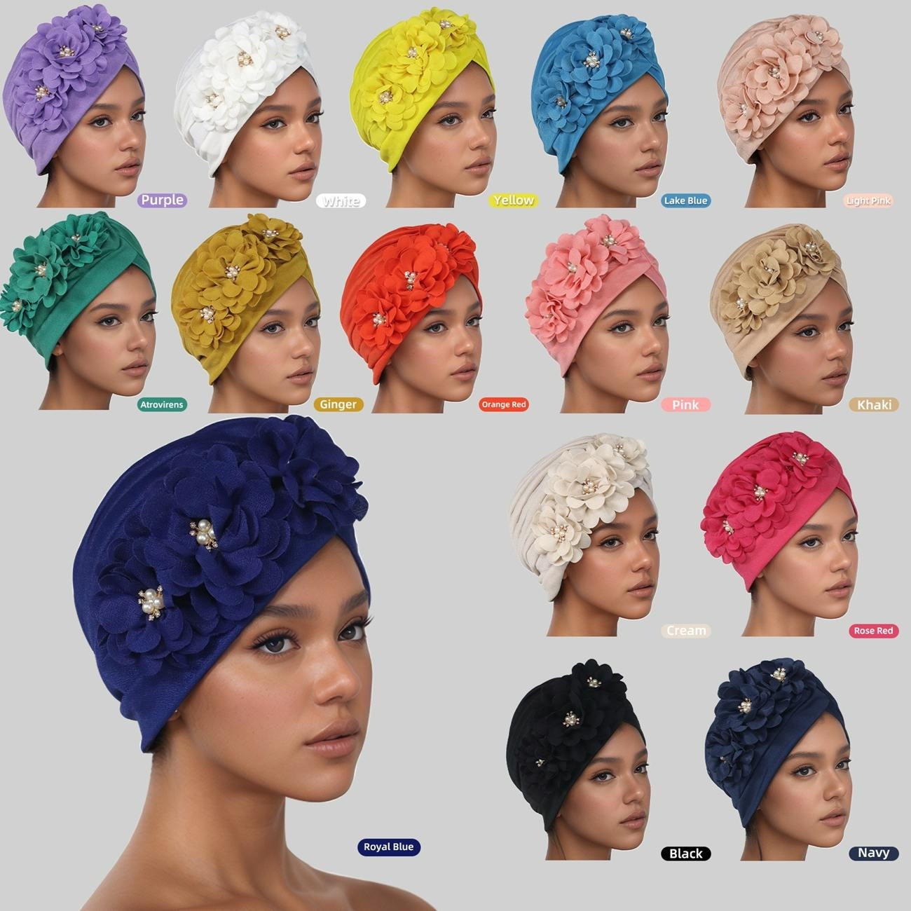 Fashion Selection Traditional Muslim Women's Headband Applique Fashion Casual Hat