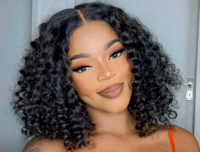 Ohemaa Strands Premium 100% Unprocessed Human Hair Front Lace Wig- 13*4 Curly Wig Black -OY2