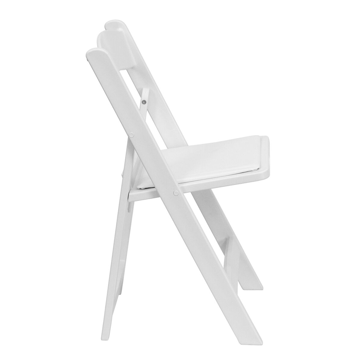 Indoor/Outdoor Lightweight Wood Folding Chair with Vinyl Padded Seat