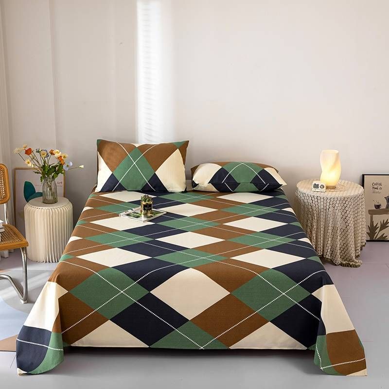 A-class raw cotton fine yarn printed pure cotton bed sheet 150*230cm，230*245cm，245*270cm ，pillowcase 48*74cm ，ventilate，colorfast high end，bedding