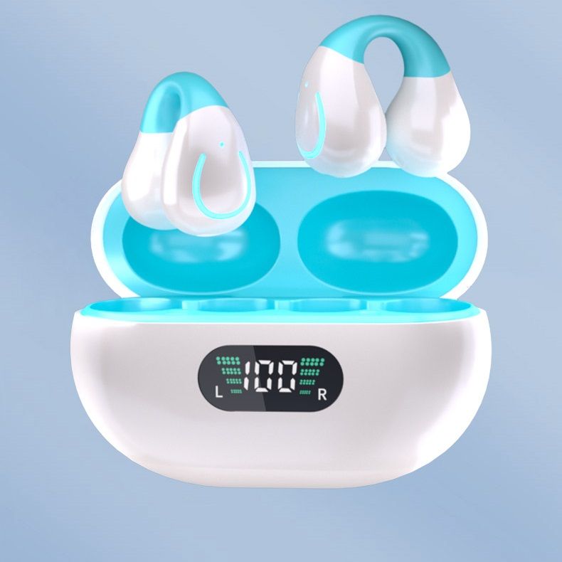 Wireless Bluetooth earphones, non bone conduction non in ear universal ultra long endurance ear clip earphones