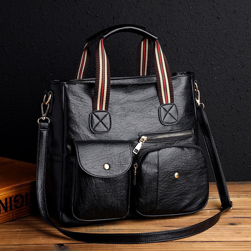 9236 Simple Retro Lady Single Shoulder Bag Mother Bag Large Capacity Multi Pockets Travel Tote Bags Women's Mama Casual Handbag