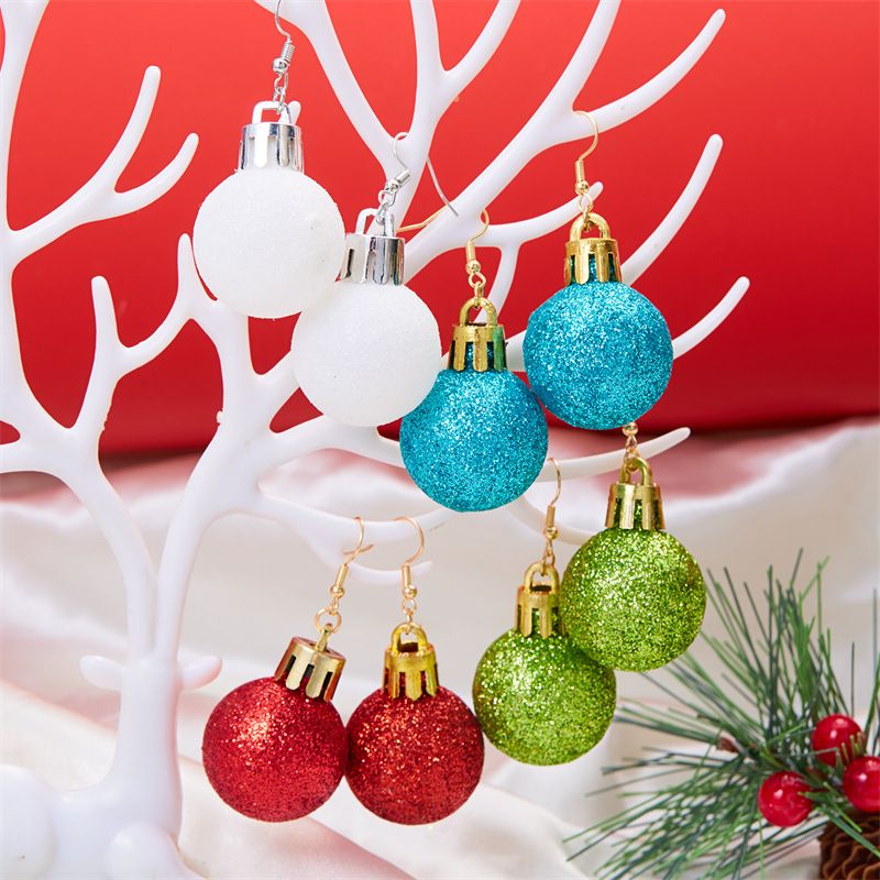 ER23Y1137 New Resin Tassel Earrings Fashion Ball Star Bling-bling Ball Tree Snow Christmas Earrings Jewelry Gifts