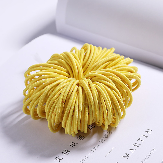 100pcs/set 3cm girl candy color nylon rubber band hair child safe elastic headband