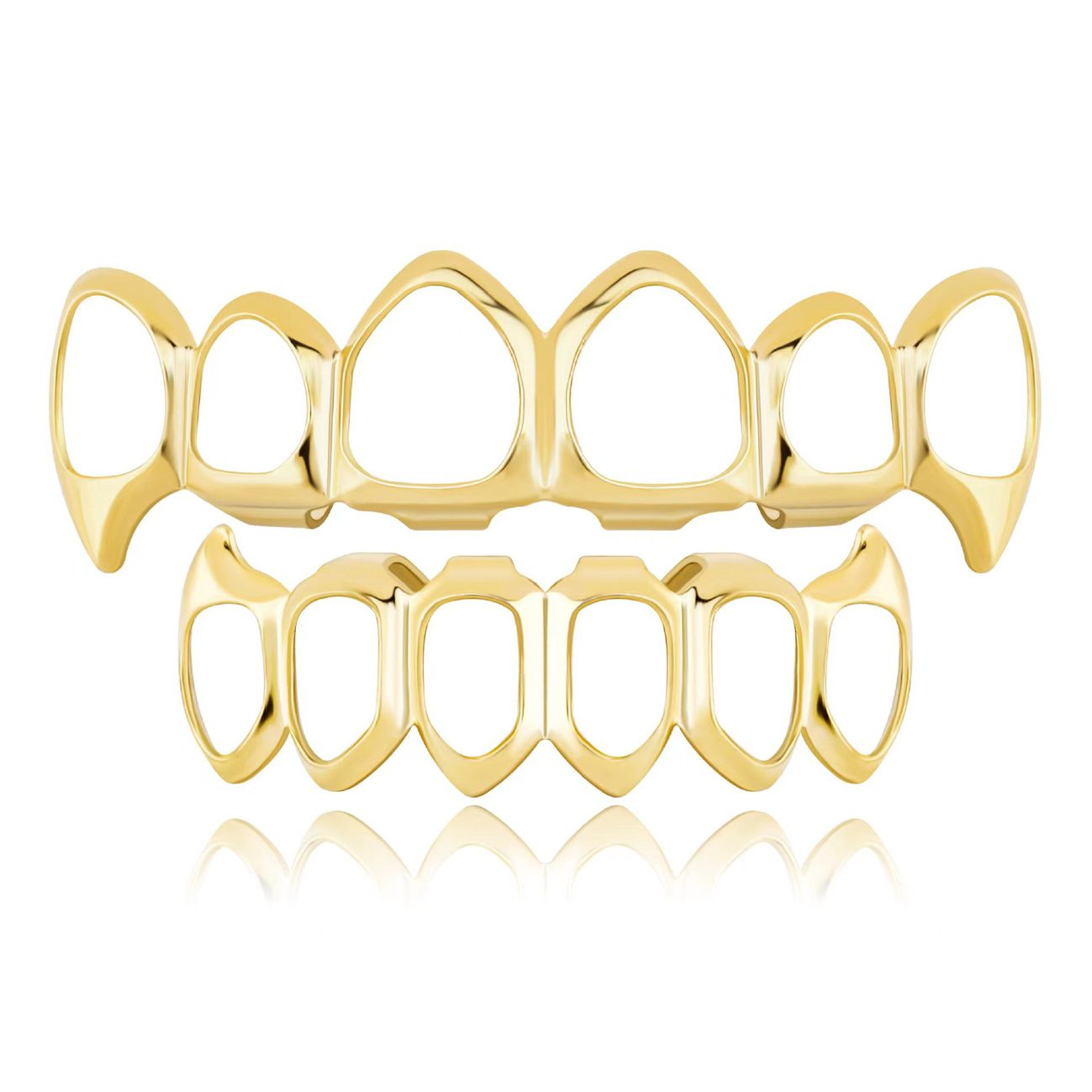 Hiphop hip-hop decorative braces gold-plated silver-plated full hollow teeth grillz braces hip-hop teeth grillz gold teeth silver teeth
