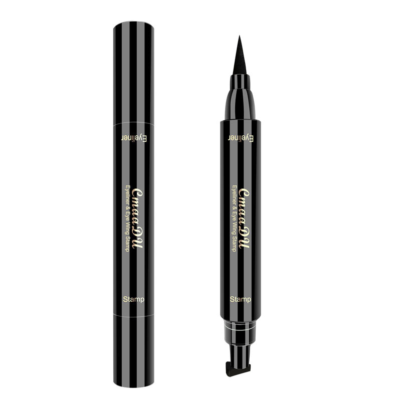 CmaaDu 2 In 1 Liquid Eyeliner Stamp Pen Eye Liner Pencil Waterproof Long-lasting Eye Makeup