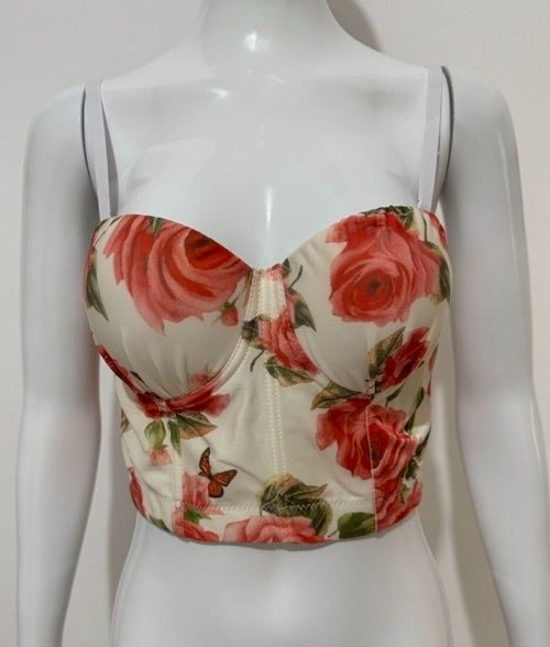 French printed herboned camisole women's summer wear sexy corset on top, sweet and spicy short with bandeau hottie top