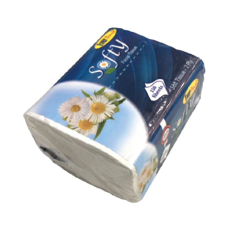 Everpack Soft Quality Facial Tissues - 150 Sheets - 2 ply - Extra soft and absorbent disposable eco-friendly paper napkins 