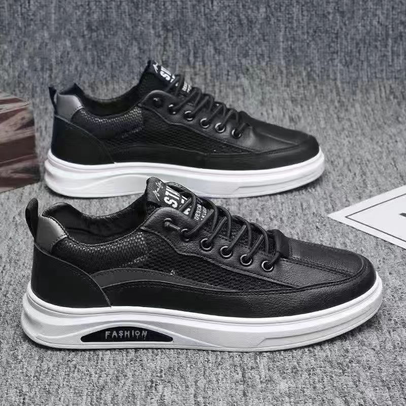 256 Men's Versatile Comfortable Soft-Soled Low-Top Shoes Lace-Up Breathable SneakersBlack (mesh)
