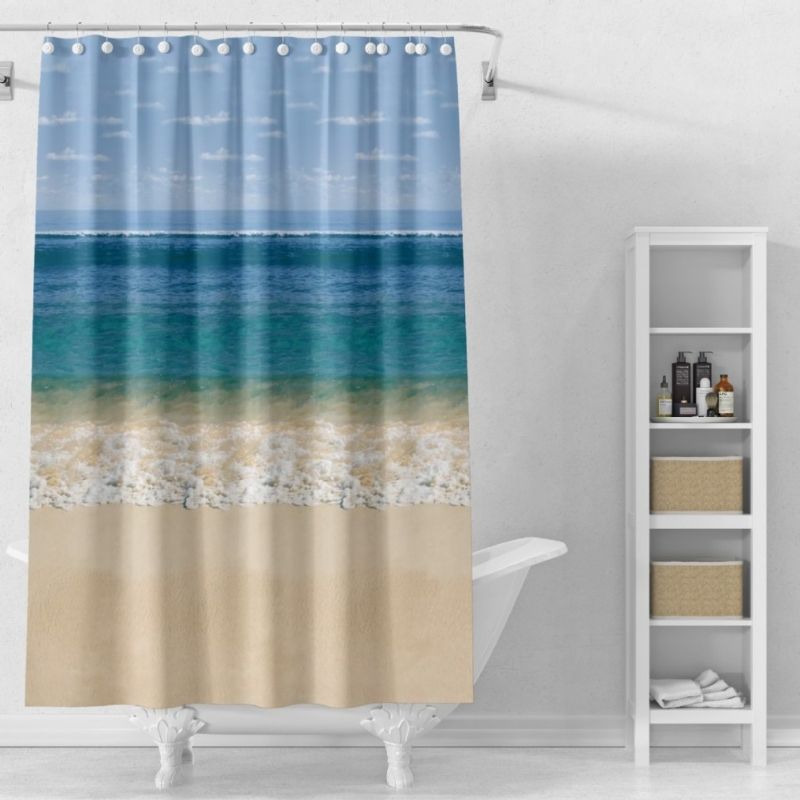 PEVA printed shower curtain environmentally friendly material bathroom shower insulation curtain CRRSHOP Gift shower curtain ring large size 180*180cm