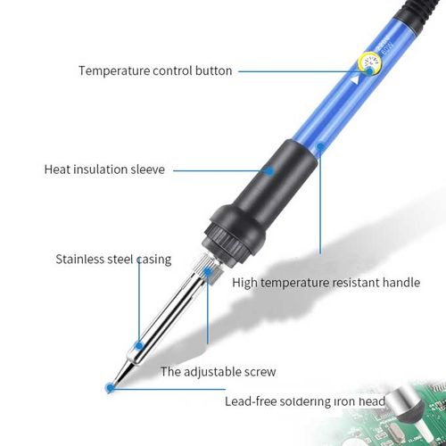 60W professional soldering iron set - precise temperature control