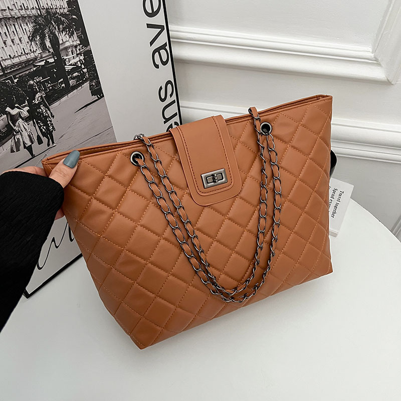 2-1865 Shoulder Handbags for Women Quilted Tote Purse Ladies Designer Satchel Hobo Bag with Chain Strap
