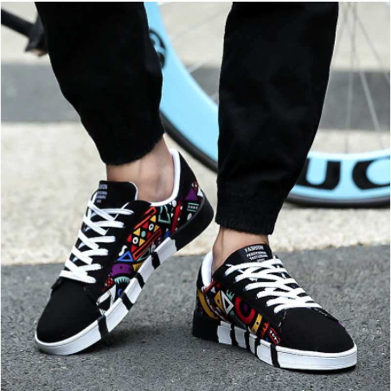 2021 New Men’s  Sneakers Casual Shoes Men Lovers Printing Fashion Flat Tenis Masculino Vulcanized Shoes Zapatos De Hombre