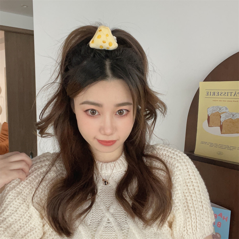 FQ1225 Women's Cute Cheese Cheese Brooch Hairpin Hair Cord Hair Ornament