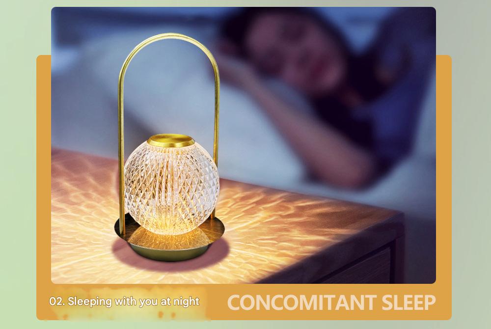 Creative portable metal table lamp outdoor USB charging atmosphere table lamp simple LED bedroom bedside night light