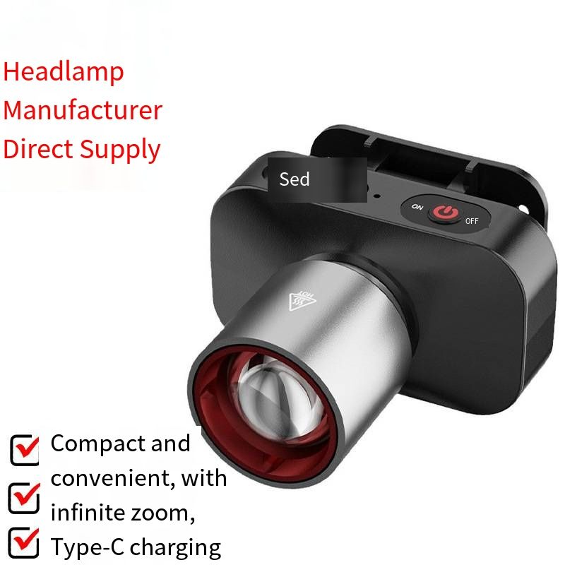  New Headlamp LED Outdoor Lighting, High Brightness Light Cup Headlamp, USB Rechargeable Head-mounted Lamp for Outdoor Night Fishing Hiking Camping