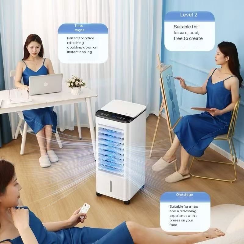 Rongshida air conditioning fan refrigeration domestic vertical mobile cooling machine large wind fan cold fan ice crystal kitchen