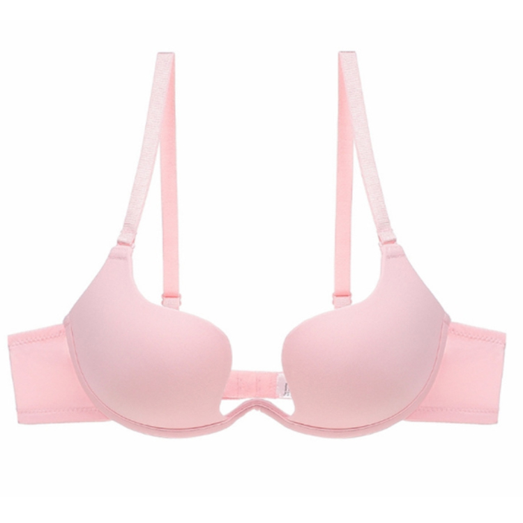 New European and American deep U-shaped gathered women's underwear low-cut backless wedding dress evening wear super sexy beautiful back bra