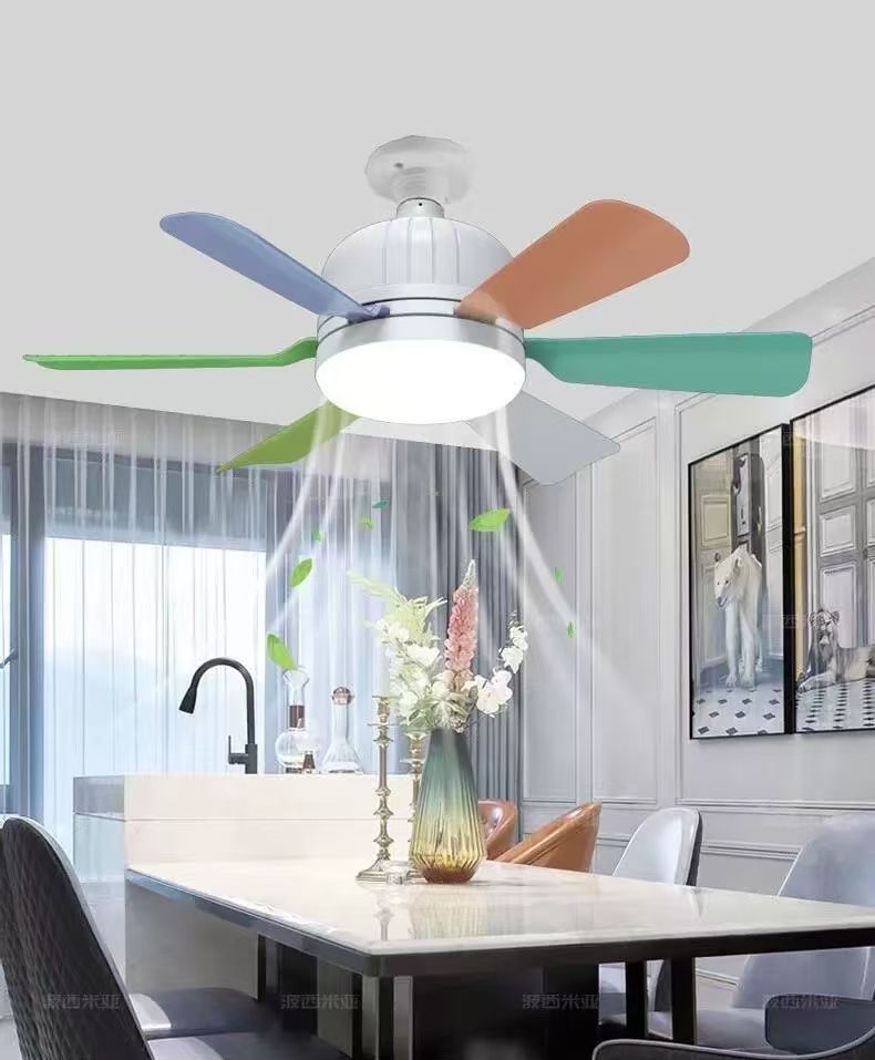 18" Socket Ceiling Fan 40W Light with Remote Control, E27 Based Easy install,LED Ceiling Fan with 3 Color Lights, Adjustable Color Temperature 3000K-6500K 
