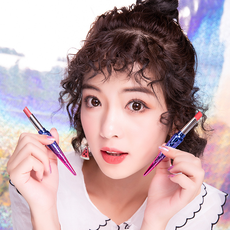 H1032 HANDAIYAN Cigarette Tube Lipstick Pen Mermaid Lipstick Lipstick Natural Vitamin E Matte Lipstick Long Lasting Color