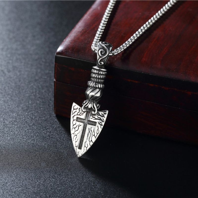 Necklace unisex Hip hop accessories, trendy, cross blade necklace, men's and women's titanium steel jewelry CRRSHOP free shipping pendant chain necklace
