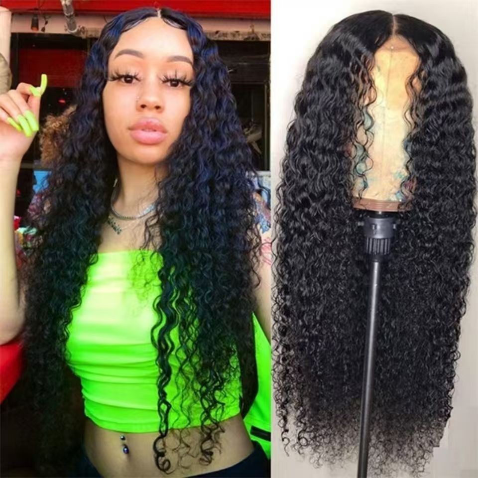 Wig European and American small curly wigs simulated human hair headpiece African grain curly wig headpiece