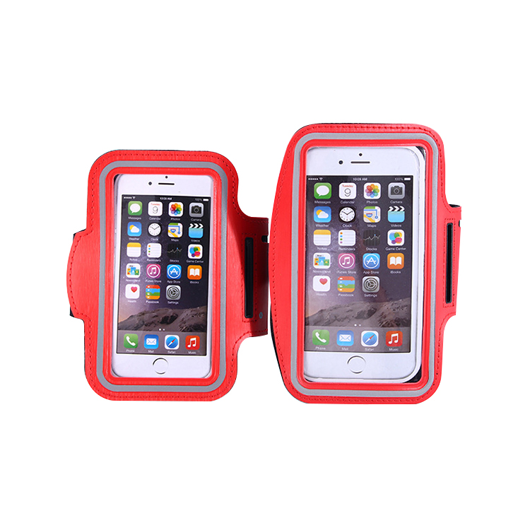 Water Resistant Large Cell Phone Armband Pouch Case with Adjustable Elastic Band & Key Slot for 6.35'' Phone