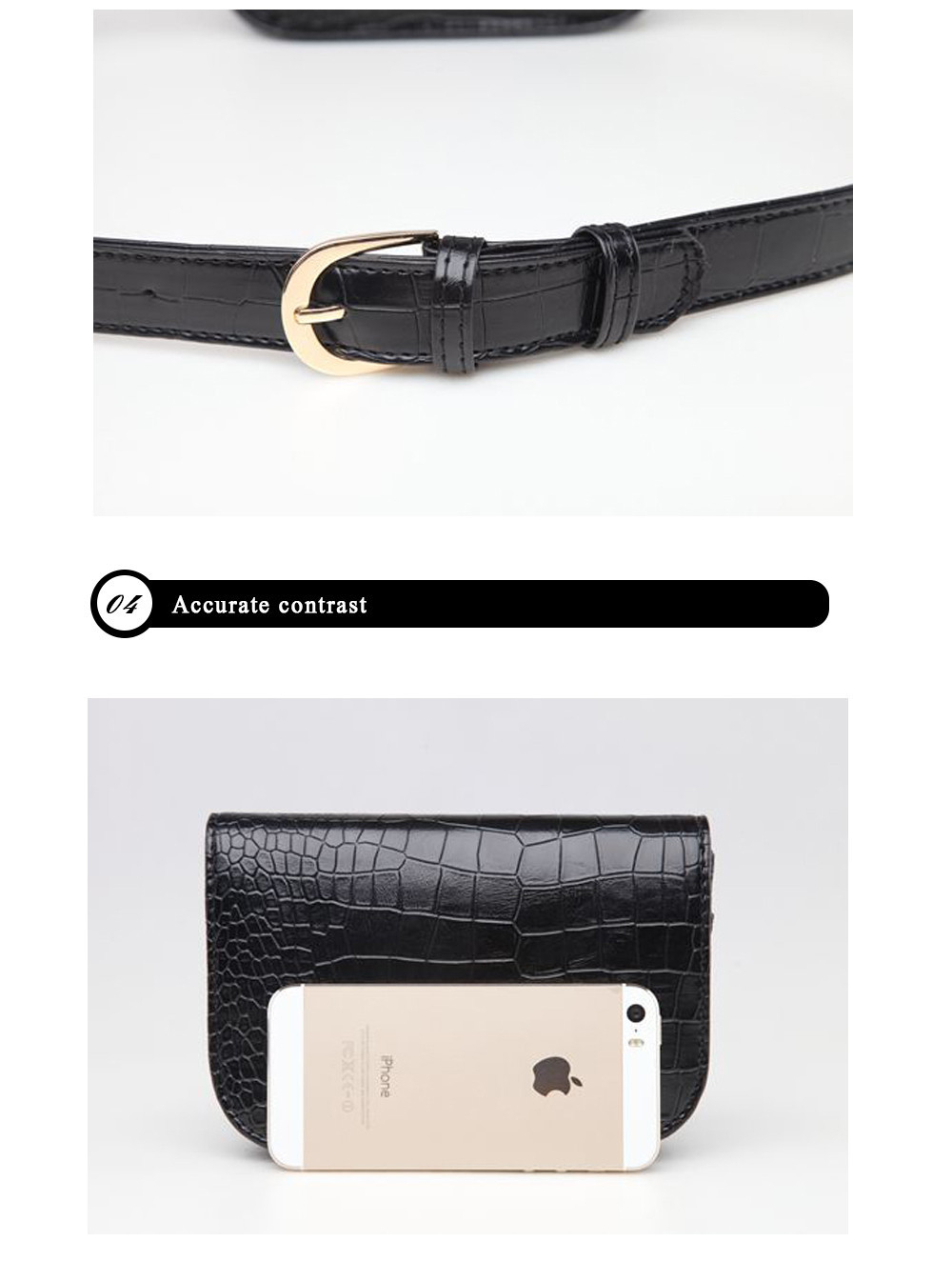Vintage PU Leather Waist Bag Women Alligator Waist Pack Travel Belt Wallets Fanny Bags Ladies Fit 5.5 inches phones
