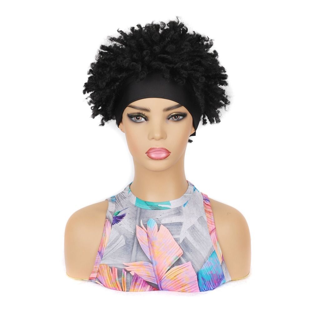 TopKiss Cool Ice Silk Wig Headgear for Women - Generous Curly Style with Headband