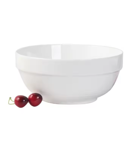 Ceramic Mixing Bowl Porcelain White Bowl for Kitchen, Soup, Salad, Pho, Pasta, Ramen, Popcorn
