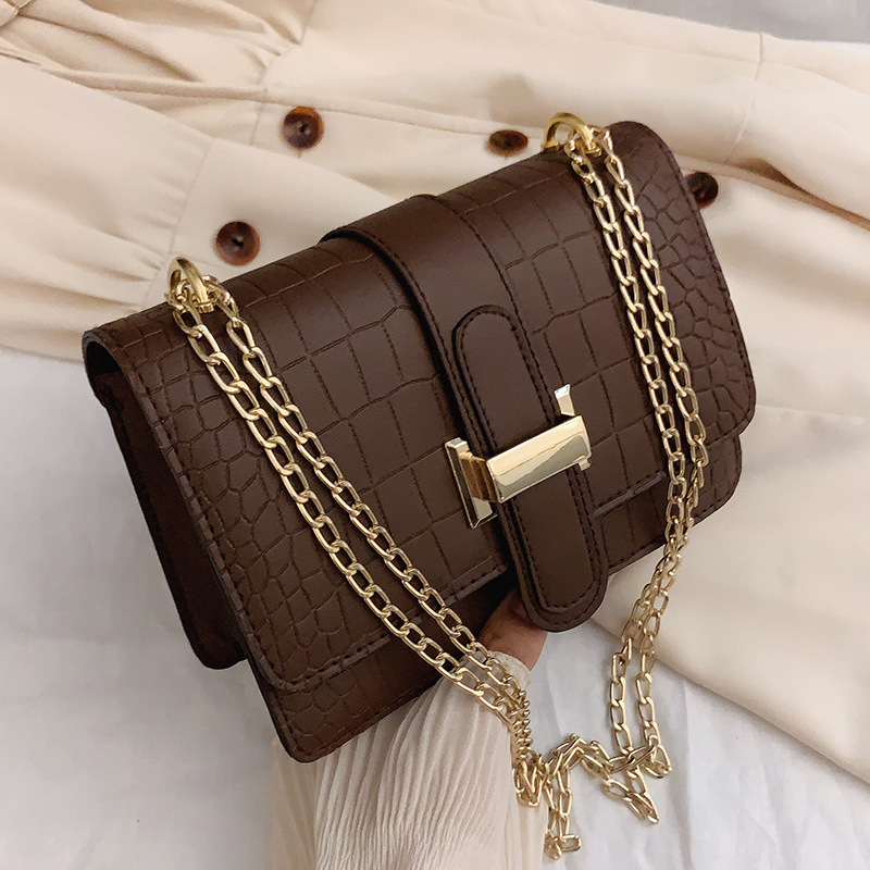 cx2085 Chain Retro Crocodile Pattern Shoulder Bags Ladies Purses and Handbag