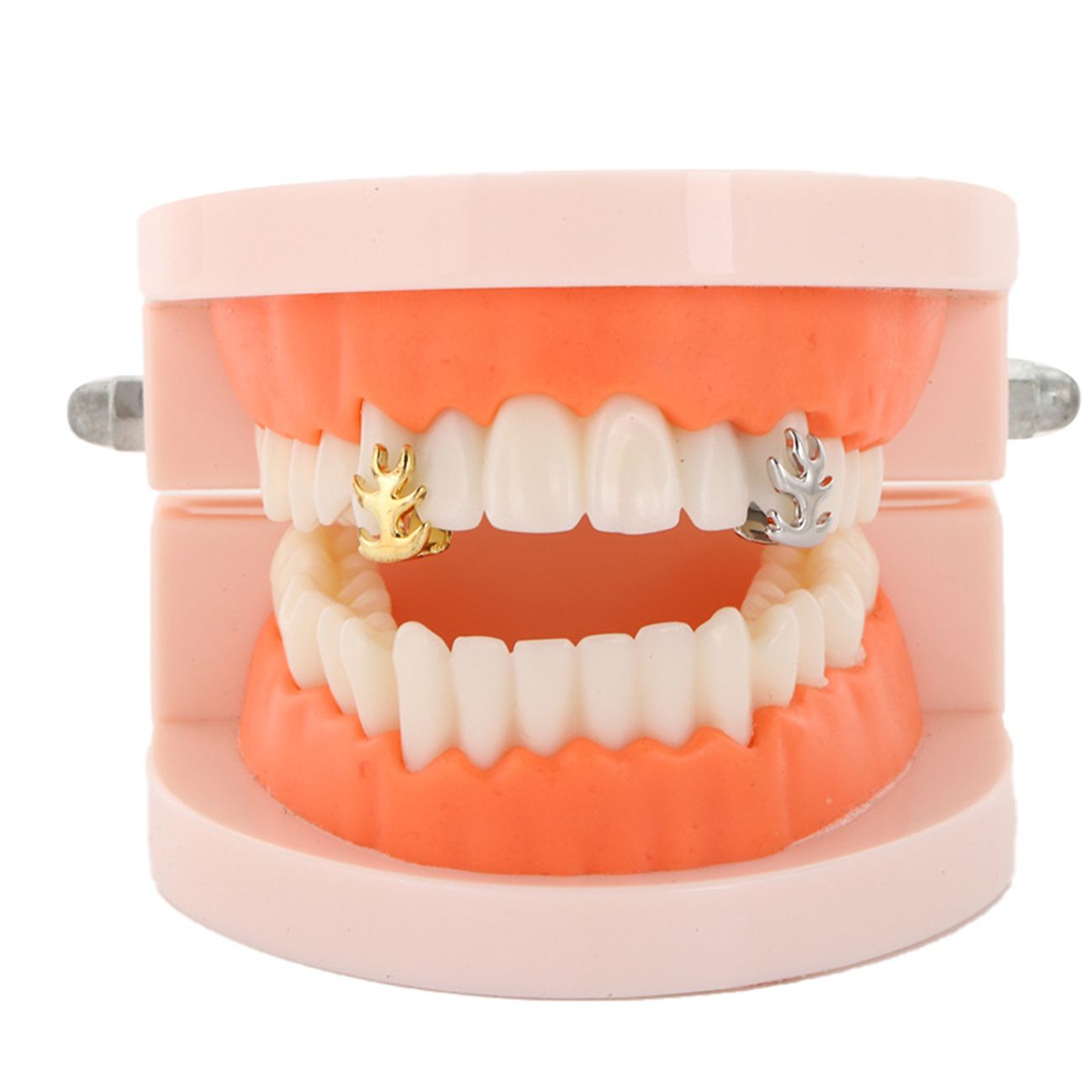 Hip Hop Braces Single Tooth Flame Teeth hip-hop teeth grillz tooth grillz 【Flame branch shaped grillz】