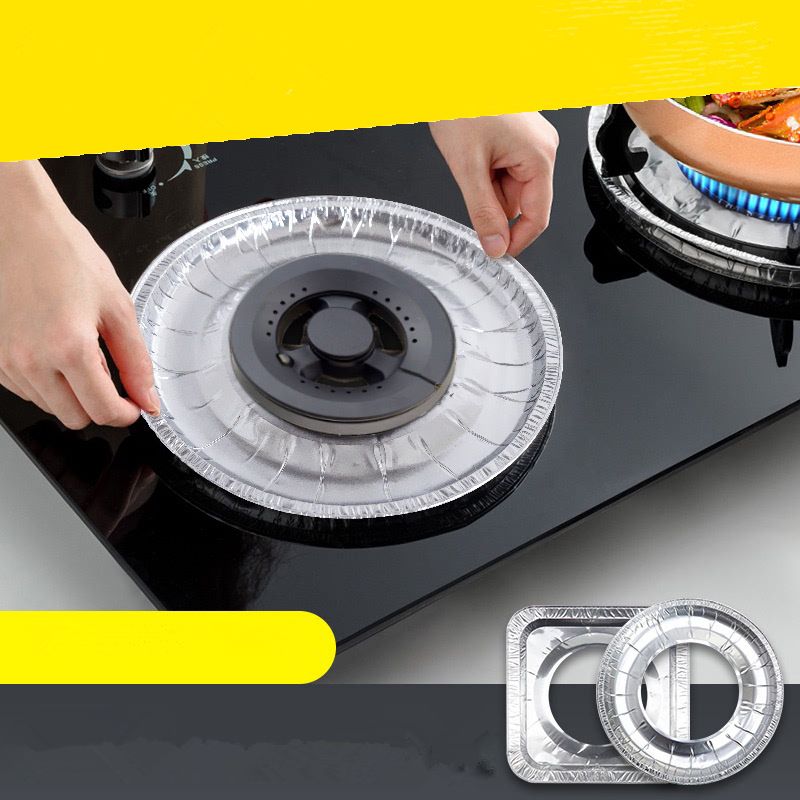 10pcs Aluminum Foil Stove Burner Covers Disposable Heavy Thick Quality Bib Liners Drip Pans Gas Range Top Protectors Internal Diameter 11cm