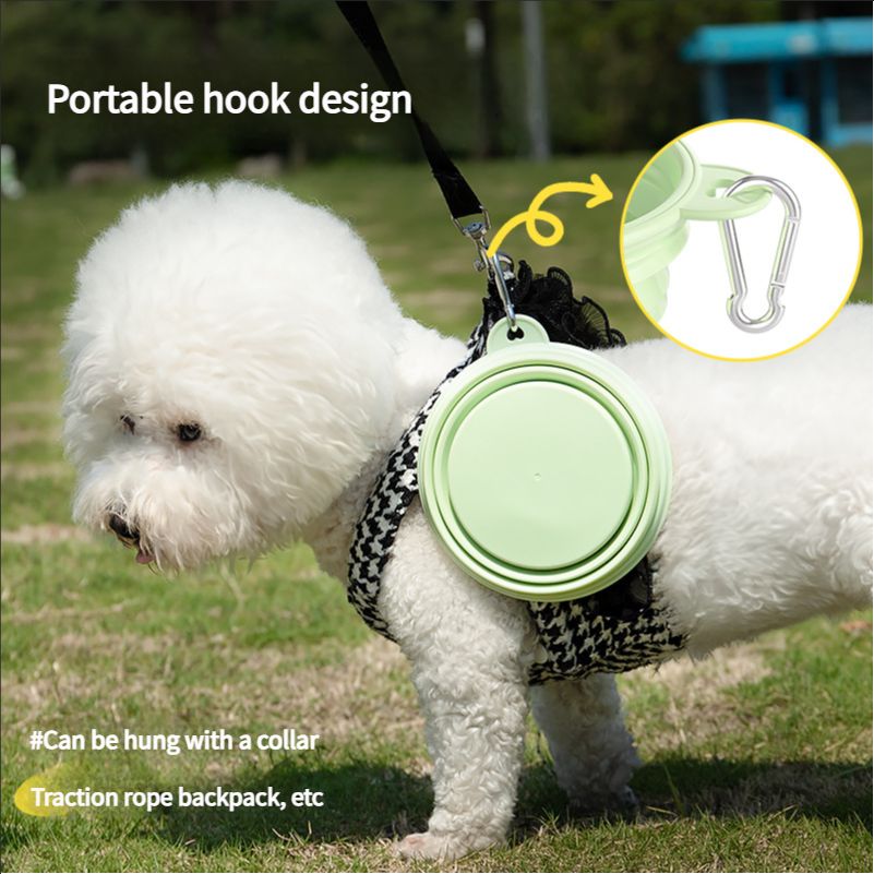 Portable folding drinking bowl, portable dog bowl, outdoor drinking water bowl, dog food bowl, silicone pet bowl, drinking water products