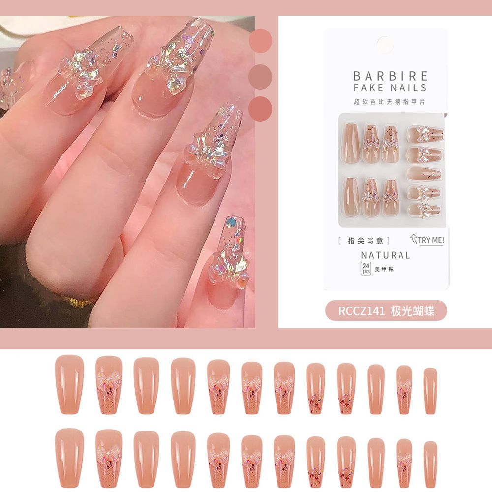 Fake nails with designs coffin artificial nails tips overhead with glue press on nail false nails set nail art tools Accessories