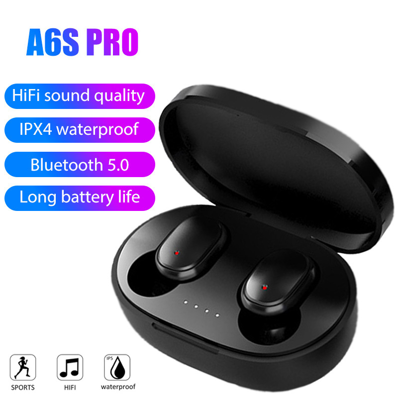A6S Pro TWS Wireless Bluetooth Headset with Mic Air Pro Earbuds for Xiaomi Noice Cancelling Earphone Bluetooth Headphones