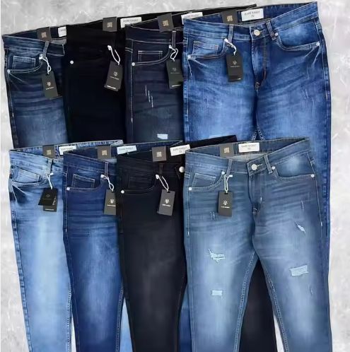 New Men Leisure Spring and Autumn Trend Elastic Plankton Handsome Denim Pants